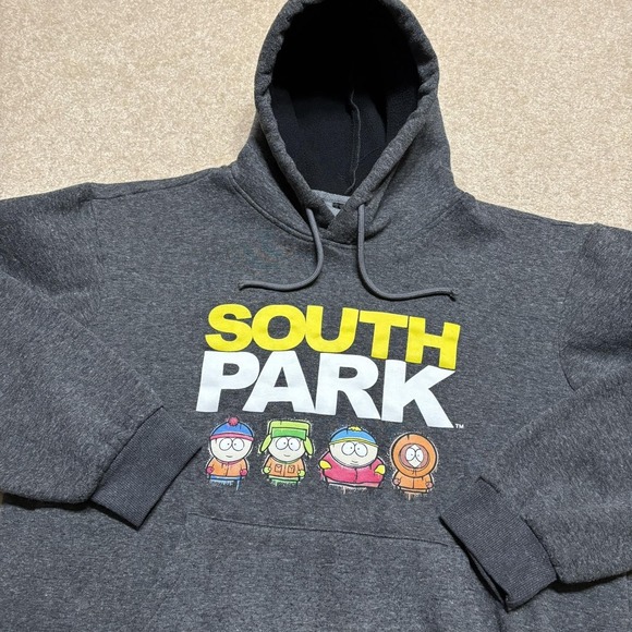 South Park X Members Only Hoodie Sweatshirt Mens Large Gray Cartoon Fleece - Picture 4 of 15